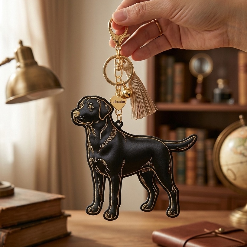 silk key chain labrador